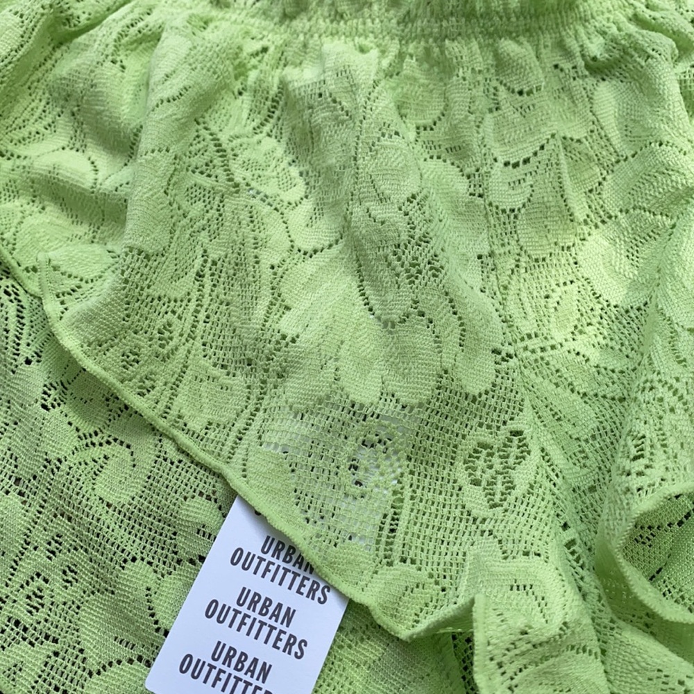 UO Out From Under Matcha/Green Floral Lace Panty Shorty/Shorts Lounge/BoxerShort